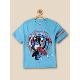 Kids Ville Boys Captain America Printed Cotton Casual T-Shirt-picture-27