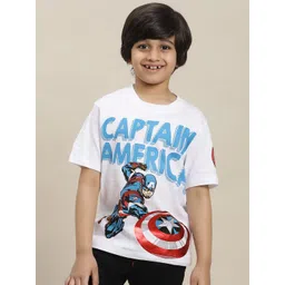 Kids Ville Boys Captain America-Printed Pure-Cotton T-Shirt-picture-14