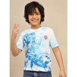 Kids Ville Boys Captain America Printed Pure Cotton T-shirt-picture-13