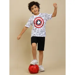 Kids Ville Boys Captain America Printed Pure Cotton T-Shirt image 5