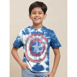Kids Ville Boys Captain America Printed Pure Cotton Tshirt-picture-20