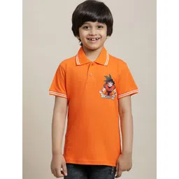 Kids Ville Boys Dragon Ball Z Printed Polo Collar Pure Cotton T-Shirt-picture-36