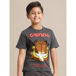 Kids Ville Boys Garfield Printed Pure Cotton Tshirts-picture-35