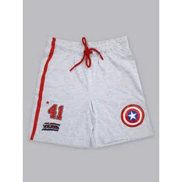 Kids Ville Boys Grey Captain America Printed Pure Cotton Shorts-picture-24
