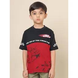Kids Ville Boys Hot Wheels Graphic Printed Round Neck Cotton T-shirt-picture-44