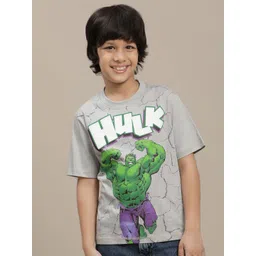 Kids Ville Boys Hulk Graphic Printed Round Neck Cotton T-shirt-picture-28