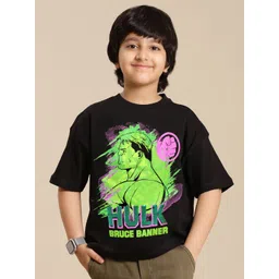 Kids Ville Boys Hulk Printed Pure Cotton Oversized T-Shirt-picture-54