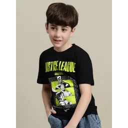 Kids Ville Boys Justice League Printed Pure Cotton T-Shirt-picture-12