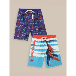 Kids Ville Boys Pack of 2 Avengers Printed Mid-Rise Shorts-picture-34
