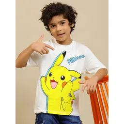 Kids Ville Boys Pokemon Printed Pure Cotton T-Shirt-picture-14