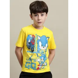 Kids Ville Boys Sonic Classic Printed Pure Cotton T-Shirt-picture-49