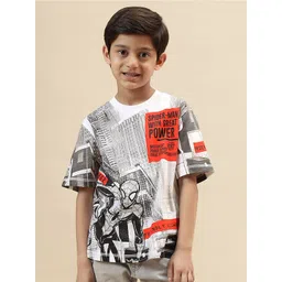 Kids Ville Boys Spider-Man Graphic Printed Round Neck Cotton Relaxed Fit T-shirt-picture-17