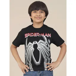 Kids Ville Boys Spider-Man Graphic Printed Round Neck Cotton T-shirt-picture-22