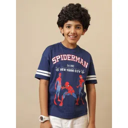 Kids Ville Boys Spider-Man Graphic Printed Round Neck Pure Cotton T-shirt-picture-52