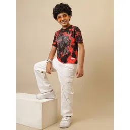 Kids Ville Boys Spider-Man Graphic Printed Round Neck Pure Cotton T-shirt image 2