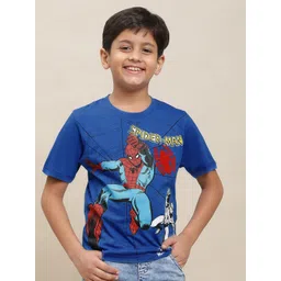 Kids Ville Boys Spiderman Printed Pure Cotton Tshirt-picture-12
