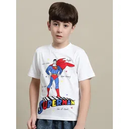 Kids Ville Boys Superman Printed Pure Cotton T-Shirt-picture-14