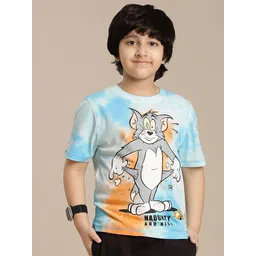 Kids Ville Boys Tom & Jerry Graphic Printed Round Neck Cotton T-shirt-picture-17