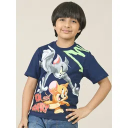 Kids Ville Boys Tom & Jerry Graphic Printed Round Neck Cotton T-shirt-picture-18