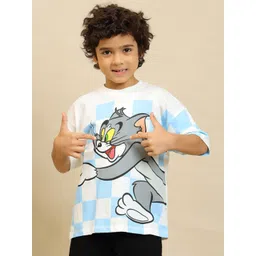 Kids Ville Boys Tom & Jerry Printed Pure Cotton Oversized T-Shirt-picture-25