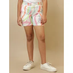 Kids Ville Girls Barbie Printed Mid Rise Shorts-picture-29