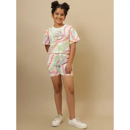 Kids Ville Girls Barbie Printed Pure Cotton T-Shirt & Shorts-picture-33