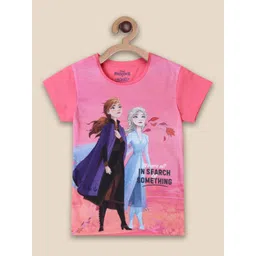 Kids Ville Girls Frozen Printed Pure Cotton T-shirt-picture-47