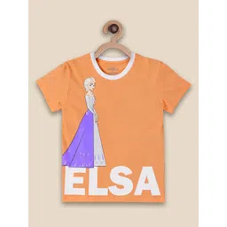 Kids Ville Girls Frozen Printed Pure Cotton Tshirt-picture-48