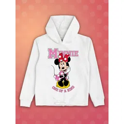 Kids Ville Girls White Mickey & Friends Printed Hooded Sweatshirt-picture-27