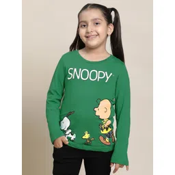 Kids Ville Snoopy Girls Peanuts Printed Pure Cotton T-Shirt-picture-27