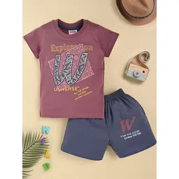 KIDSCUTE Boys Printed Short Sleeves Pure Cotton T-shirt With Shorts-picture-29