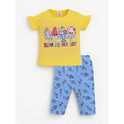 KIDSCUTE Unisex Kids Printed T-shirt with Capris-picture-19