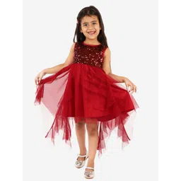 KidsDew Girls Embellished Net Fit & Flare Dress-picture-11