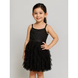 KidsDew Girls Embellished Net Fit & Flare Dress-picture-10