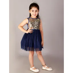 KidsDew Girls Embellished Net Fit & Flare Dress image 1