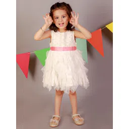 KidsDew Girls Embellished Sequined Layered Fit & Flare Dress-picture-21