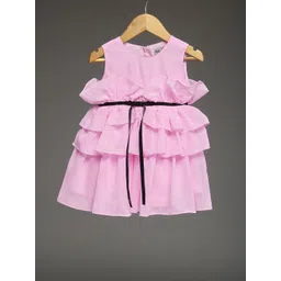 KidsDew Girls Layered Georgette Fit & Flare Dress-picture-32