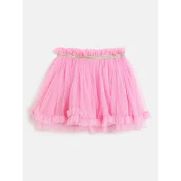 KidsDew Girls Pink Solid Above Knee-Length Flared Skirts-picture-54