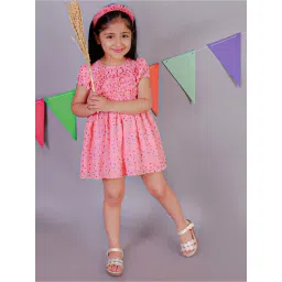KidsDew Peach Applique Dress with Bloomer-picture-12