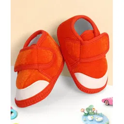 KIDSUN Solid Velcro Closure Booties - Orange-picture-1