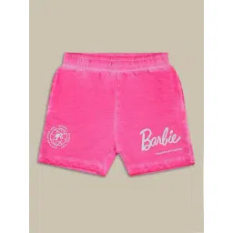 Kidsville Barbie Printed Mid-Rise Shorts For Girls-picture-38