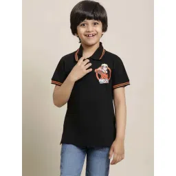 Kidsville Black Cotton Printed Naruto Polo T-Shirt-picture-39