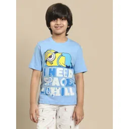 Kidsville Boys Blue Cotton Printed Tshirt-picture-39
