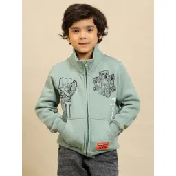 Kidsville Boys Green Minecraft Printed Regular Fit Sweatshirt-picture-10