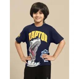 Kidsville Boys Navy Blue Cotton Printed Tshirt-picture-22