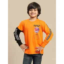 Kidsville Boys Orange Printed Full Sleeves Sweatshirt-picture-33