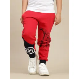 Kidsville Boys Red Cotton Blend Printed Joggers-picture-13