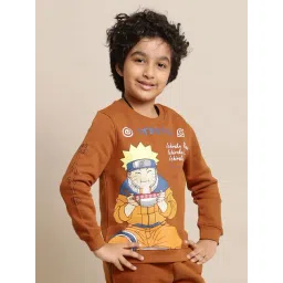 Kidsville Boys Rust Character Based Full Sleeves Sweatshirt-picture-11