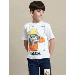 Kidsville Boys White Cotton Printed T-Shirt-picture-30
