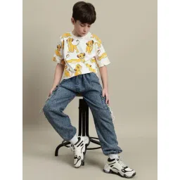 Kidsville Boys White Cotton Printed T-Shirt-picture-16